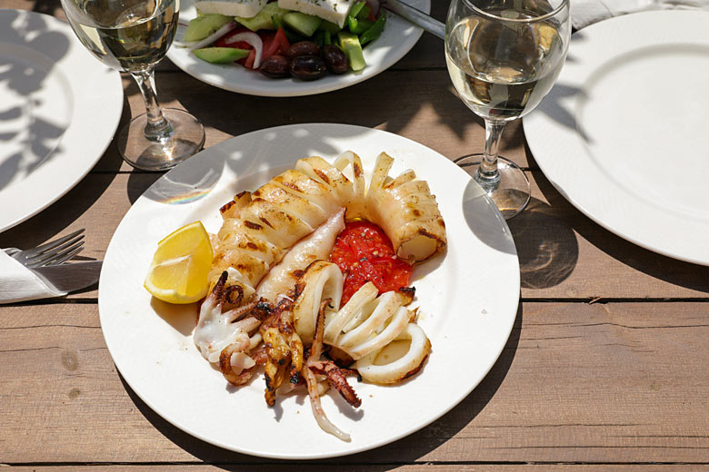 Freshly grilled squid Freshly grilled squid